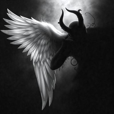 Primary subject: Angel
Setting/background: Dark background
Visual style: Digital art
Colors and mood: Dark, moody, and dramatic